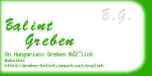 balint greben business card